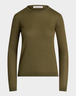 Ralph Lauren Collection Cable-Knit Silk V-Neck Sweater