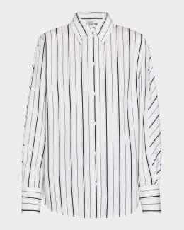 thumbnail image 2 of Amazhiyu Women's Linen Kimono Sleeve Shirt - Striped Button-Down Summer Top 2 of 11
