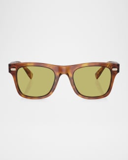 Brunello Cucinelli Men's Acetate Square Sunglasses | Neiman