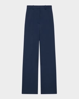 Theory Admiral Crepe Relaxed Straight-Leg Pants | Neiman Marcus