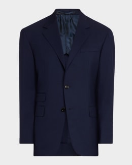 【DISCERNMENT】Overshoulder wool blazer Peter Millar Men's Excursionist Wool-Silk Blazer | Neiman Marcus