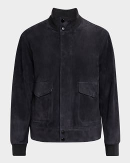 Brunello Cucinelli Men's Full-Zip Leather Jacket with