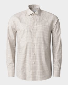 Giorgio Armani Men's Striped Band-Collar Sport Shirt