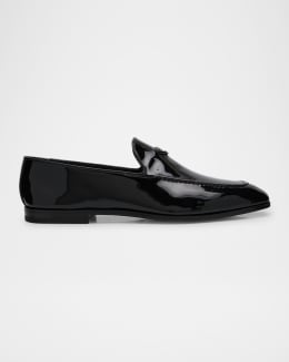 【PRADA】LOAFERS Prada Leather Triangle Logo Loafers | Neiman Marcus