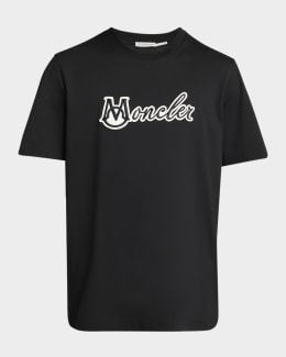 モンクレール　Ｔshirt Optical White Vertical Back Logo Cotton T-Shirt - Polos & T