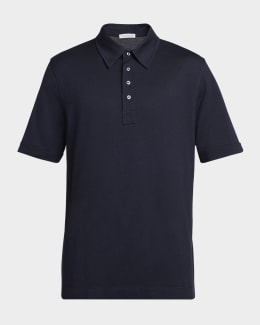 Dolce&Gabbana Men's DG Jacquard Silk Polo Shirt | Neiman Marcus