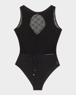ワンピース YOUTHBATH PIERCE MESH DRESS 4FK284 Shan Mesh Zip-Up One-Piece Swimsuit | Neiman Marcus
