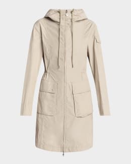 【関税＆送料込み】Moncler 'Nantes' Beige Polyester Blend P Light brown Nantes hooded shell parka | MONCLER | NET-A-PORTER