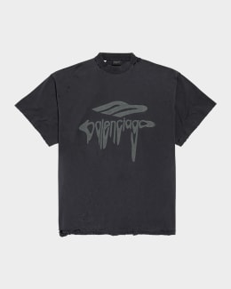 Balenciaga Men's Burning Unity Oversized T-Shirt | Neiman Marcus