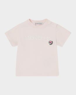 Moncler Girl's Tricolor Bell Logo-Print T-Shirt, Size 6M-3