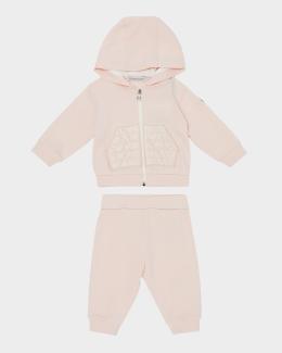 Moncler Girl's Logo-Print Coverall, Size Newborn-12M | Neiman Marcus
