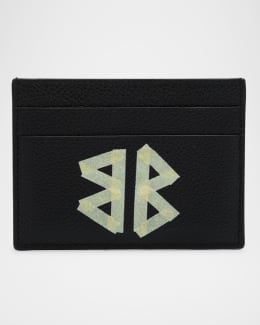Balenciaga Men's Leather BB Logo Cash Magnet Card Holder