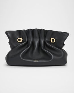 Ferragamo Scarf Smooth Leather Shoulder Bag | Neiman Marcus