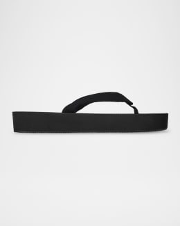 【The Row】 Dune Thong Sandals In Gros Grain Dune grosgrain thong sandals in black - The Row | Mytheresa