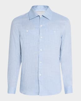Boglioli Men's Garment-Washed Lyocell Sport Shirt | Neiman