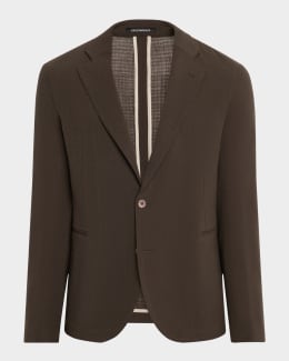 テーラードジャケット GIORGIO ARMANI SS25 BLAZER (GM000140 TE10954 U6167) Giorgio Armani Men's Textured Band-Collar Blazer | Neiman Marcus