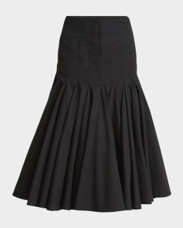 Loewe Asymmetric Midi Skirt with Logo Detail | Neiman Marcus