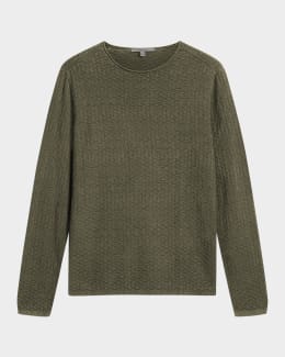 John Varvatos Men's Miles Slub V-Neck T-Shirt | Neiman Marcus