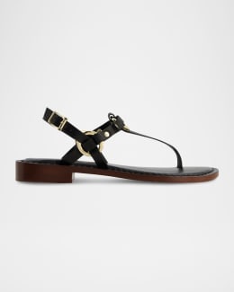 Marc Jacobs The Dual T Leather Sandals | Neiman Marcus