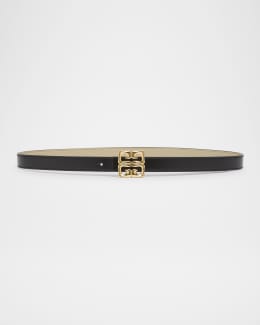 Givenchy 4G Leather & Brass Skinny Belt | Neiman Marcus