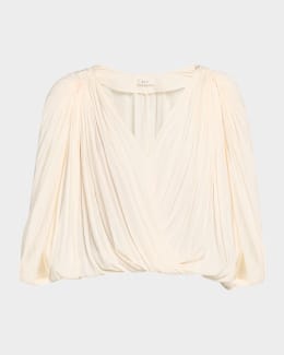 A.L.C. Dion Draped Lace-Trim Satin Mini Dress | Neiman Marcus