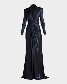 綺麗ライン☆TADASHI SHOJI2トーンロングガウン☆ Tadashi Shoji Two-Tone A-Line Lace Crepe Gown | Neiman Marcus
