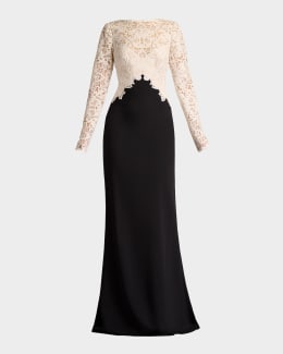 tadashi shoji embroidered illusion dress Senoia Sequin Embroidered Illusion Dress main image 1