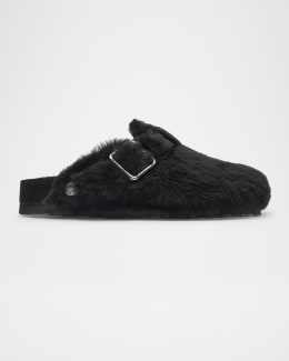サンダル・ミュール Birkenstock 1774 Slipper Arizona Shearling Arizona 1774 Shearling Cowhide Black | BIRKENSTOCK