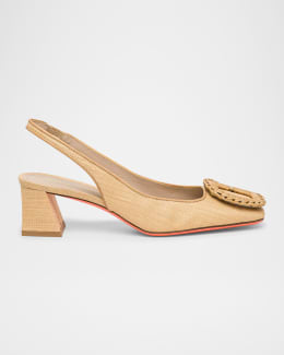 Double buckle slingback pump White For Women | Maje