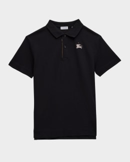 Burberry Boy's Johane Check Short Sleeve Polo Shirt, Size 3