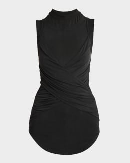 Saint Laurent Scoop-Neck Silk Tank Top | Neiman Marcus