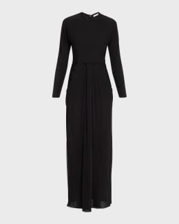 THE ROW Robi Short-Sleeve Cady Maxi Dress | Neiman Marcus