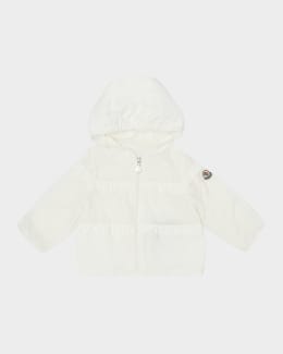 Moncler Kid's Shiny Puffer Jacket W/ Faux Fur Trim, Size 6M