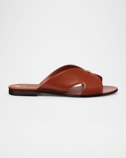 Prada Suede Crisscross Slide Sandals | Neiman Marcus