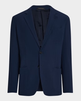 Emporio Armani Men's Nylon Stretch Blazer with Removable Hood