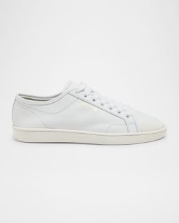 Moncler Monaco 2 Low-Top Glitter Leather Sneakers | Neiman