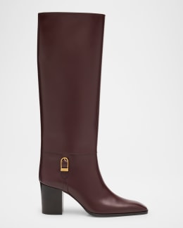Saint Laurent Francoise Smooth Leather Knee-High Boots | Neiman Marcus