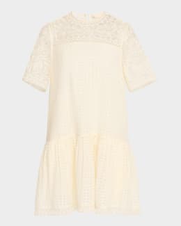 Merlette Soliman Tiered Long-Sleeve Mini Dress | Neiman Marcus Merlette Soliman Tiered Long-Sleeve Mini Dress | Neiman Marcus