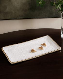 VIDA Havana Rectangular Tray with Handles (White)