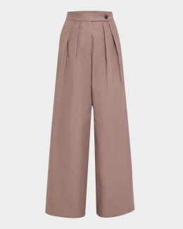 Jacquemus Le Pantalon Ovalo Pleated Wide-Leg Trousers