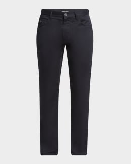 Giorgio Armani Men's Cotton-Silk Stretch Pants | Neiman Marcus