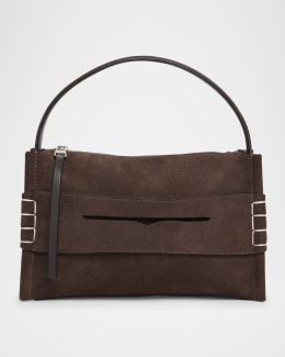 BOTTEGA VENETA◆Andiamo ナッパレザー ポーチ メタルノット Bottega Veneta Andiamo Metallic Leather Pouch Bag | Neiman