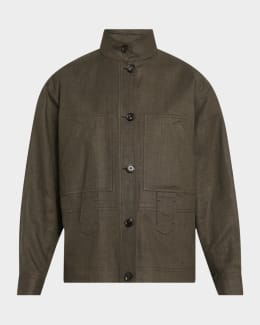 Burberry Blackpool Check-Trim Technical Zip Jacket | Neiman