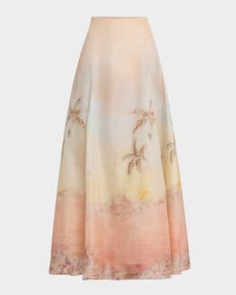 【VIP価格】CHLOE Long floral Skirt CHLOÉ Belted floral-print silk crepe de chine maxi skirt