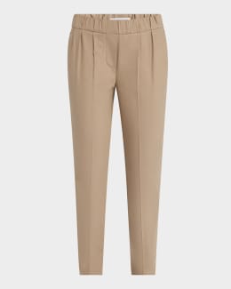 Brunello Cucinelli Cotton Slim-Fit Cropped Pants | Neiman Marcus