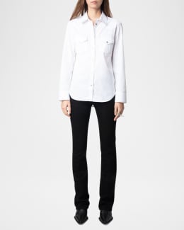 売れ筋商品|||ザディグ エ ヴォルテール シャツ レディース トップス TRUETT SOFT BUTTERFLIES - Button-down blouse - encre nm_4958993_100394_m