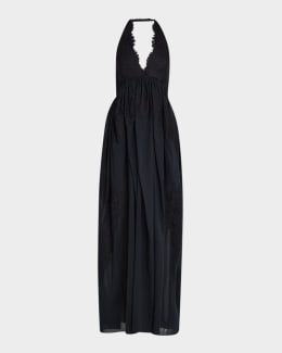 Aqua Blu Australia Tiana Linen-Silk Maxi Dress | Neiman Marcus