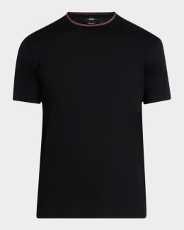 Giorgio Armani Men's Textured Stretch T-Shirt | Neiman Marcus