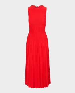 STAUD Wells Poplin Midi Dress | Neiman Marcus