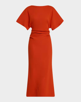 STAUD Wylie Striped Midi Dress | Neiman Marcus